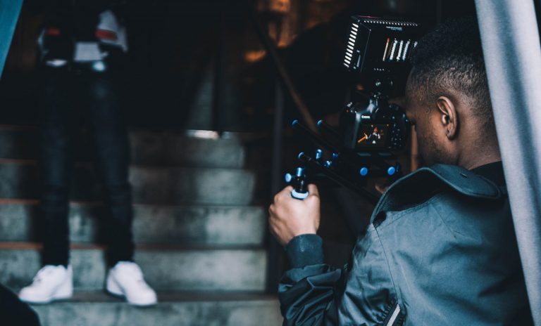 Filming a TV advert