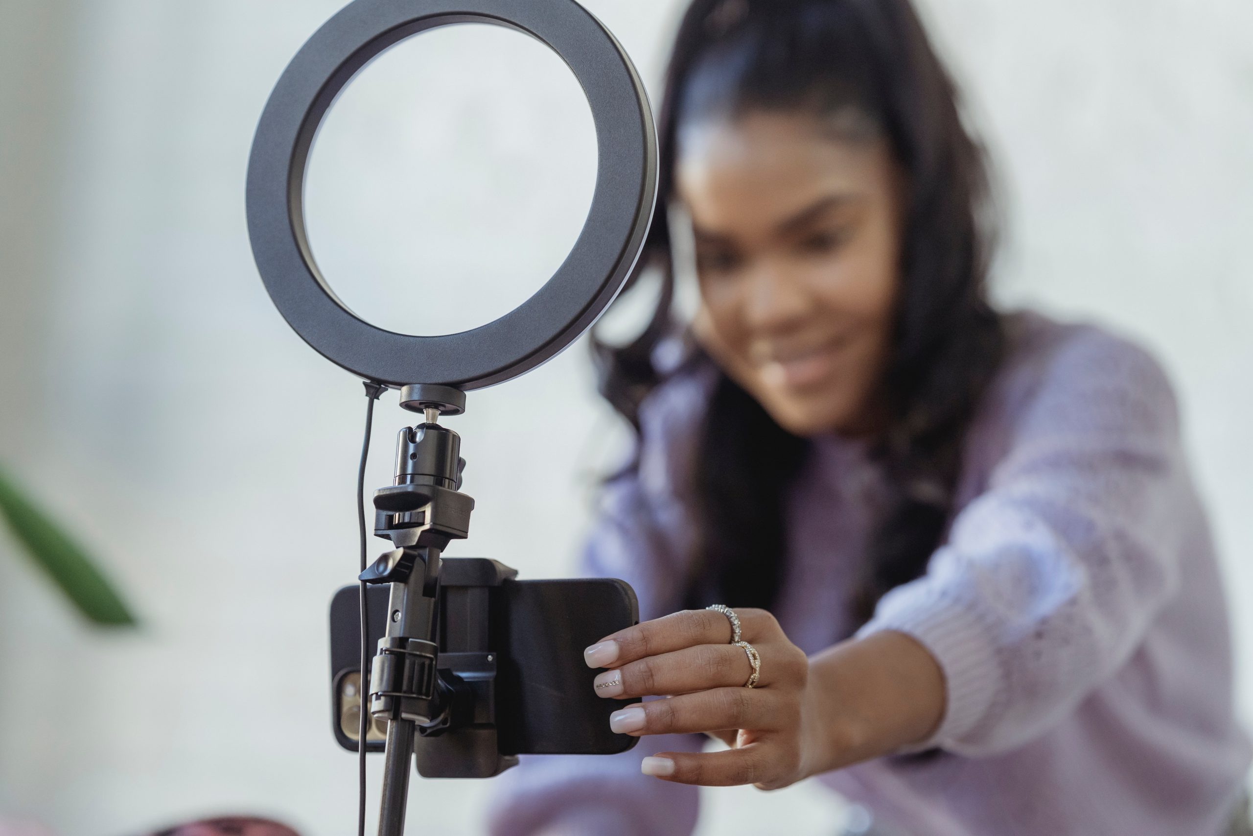 Influencer filming an Instagram video