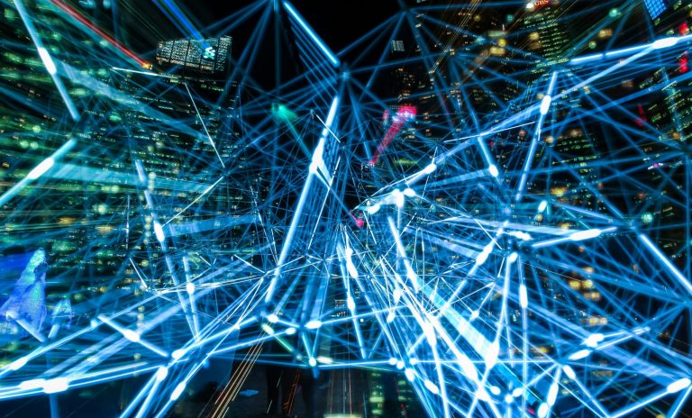 Abstract lights to represent AI